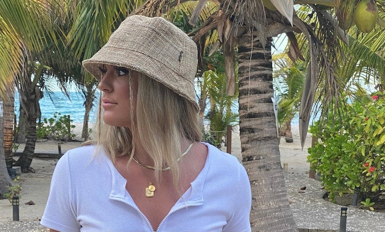Hemp Bucket Hat • Unisex Handmade Natural Hippie Hat • Eco-Friendly Sun Hat for Men & Women • Packable Travel Beach Hat • Festival Hat by Asatre