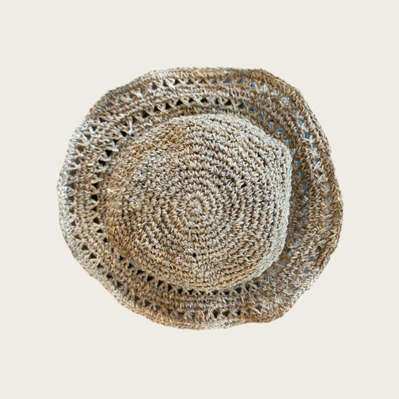 Organic Hemp Crochet Sun Hat: Handmade Natural Beach Hat