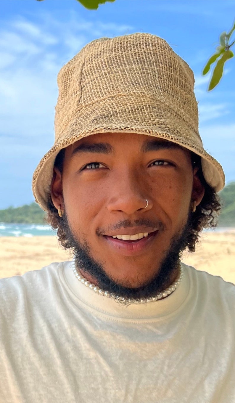 Hemp Bucket Hat • Unisex Handmade Natural Hippie Hat • Eco-Friendly Sun Hat for Men & Women • Packable Travel Beach Hat • Festival Hat by Asatre