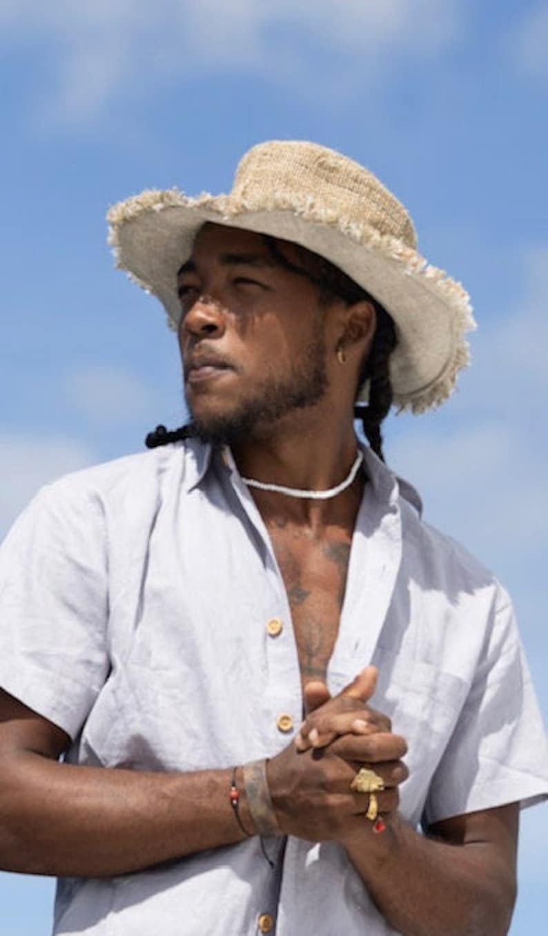 Hemp Sun Hat • Eco-Friendly Natural Hat for Men & Women Handmade Unisex Festival Hat • Packable Travel Hat • Asatre Hippie Style