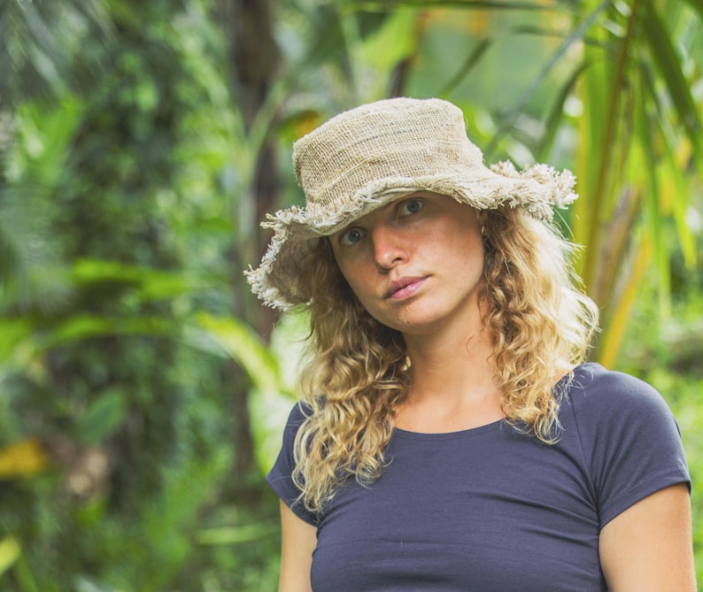 Hemp Sun Hat • Eco-Friendly Natural Hat for Men & Women Handmade Unisex Festival Hat • Packable Travel Hat • Asatre Hippie Style