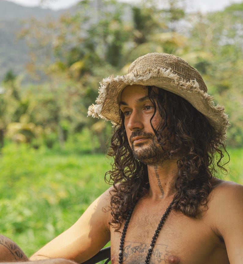 Hemp Sun Hat • Eco-Friendly Natural Hat for Men & Women Handmade Unisex Festival Hat • Packable Travel Hat • Asatre Hippie Style