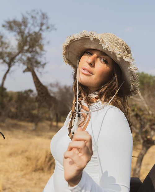 Hemp Safari Hat with Adjustable String Chin Strap • Eco-Friendly Sun Hat for Women• Handmade Festival Packable Travel • Gardening Sailing